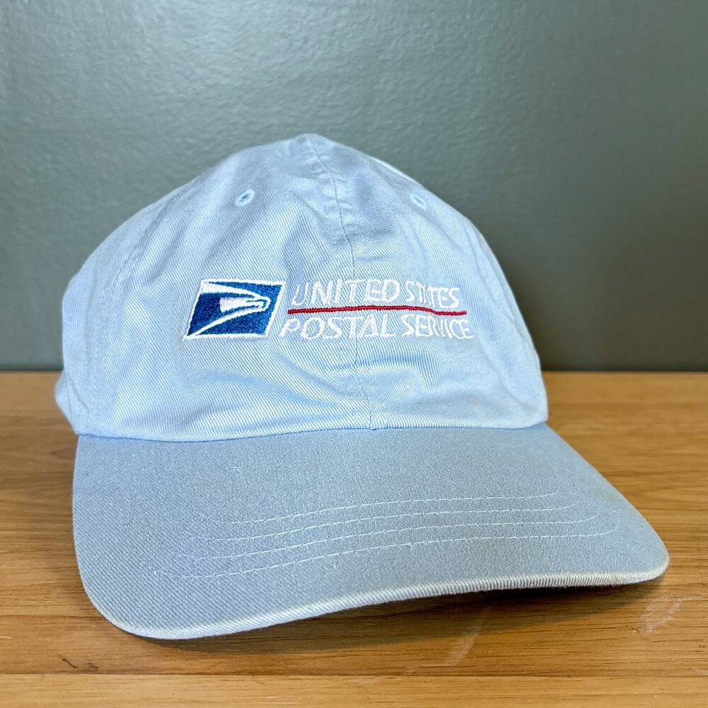 Vintage USPS United States Postal Service Light Blue Embroidered Strapback Hat